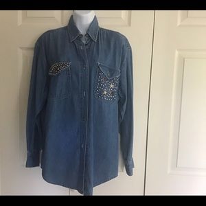 Embellished Denim Shirt